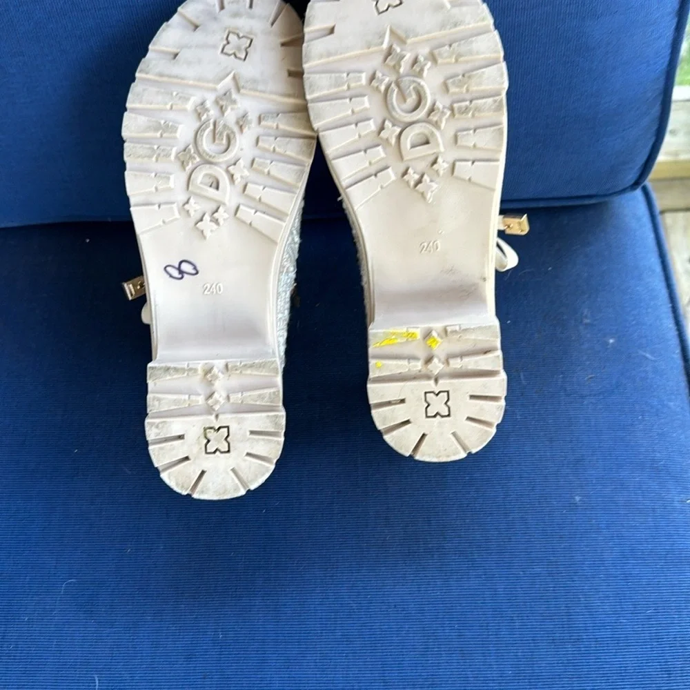 Dolce & Gabbana Cream Ankle Boots with Classic Design